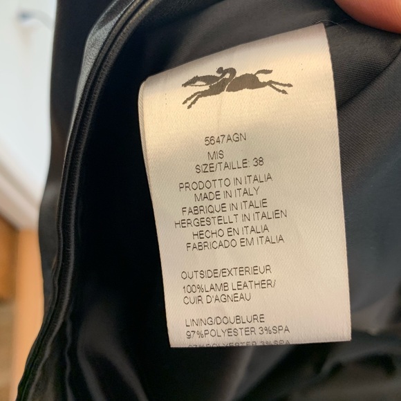 Longchamp black lamb leather pants size S, made in Italy. - Picture 7 of 7